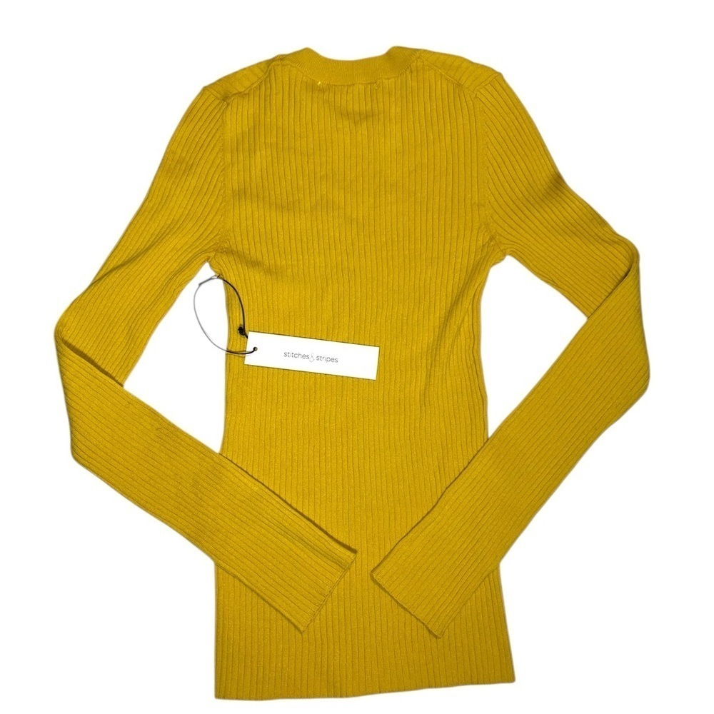 NWT Stitches Yellow Ribbed Long Sleeve Bodysuit Size Small